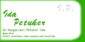 ida petuker business card